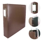 ADCO 725394 - Couture Creations 12x12 D-Ring Leather Album - Dark Brown (5 Refills included)