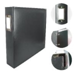 ADCO 725395 - Couture Creations 12x12 D-Ring Leather Album - Black (5 Refills included)