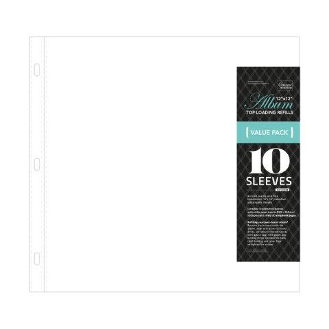 ADCO725398 - Couture Creations 12x12 Album Refills - D-Ring and Postbound (10 Pack-White paper insert)