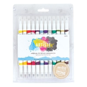 Artiste Dual Tip Brush Markers (12 Pack) - Vintage