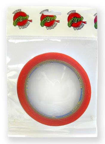 TW7108 - Tape Wormz Red Double Sided High Tack Tape - 12mm x 10m